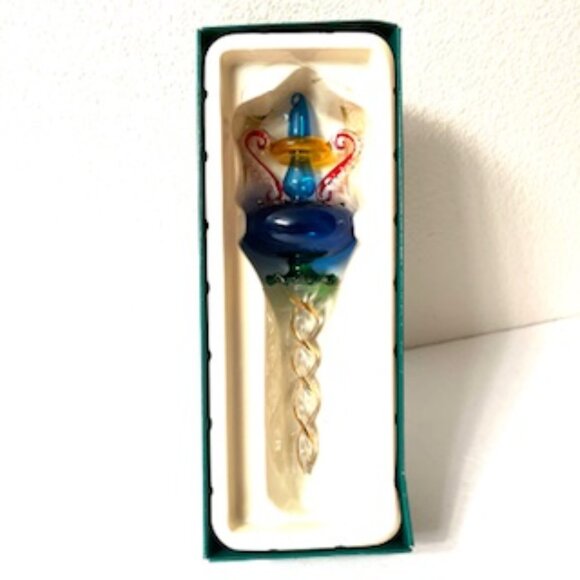 Beautiful  Multicolored Glass Christmas Ornament - Picture 1 of 4
